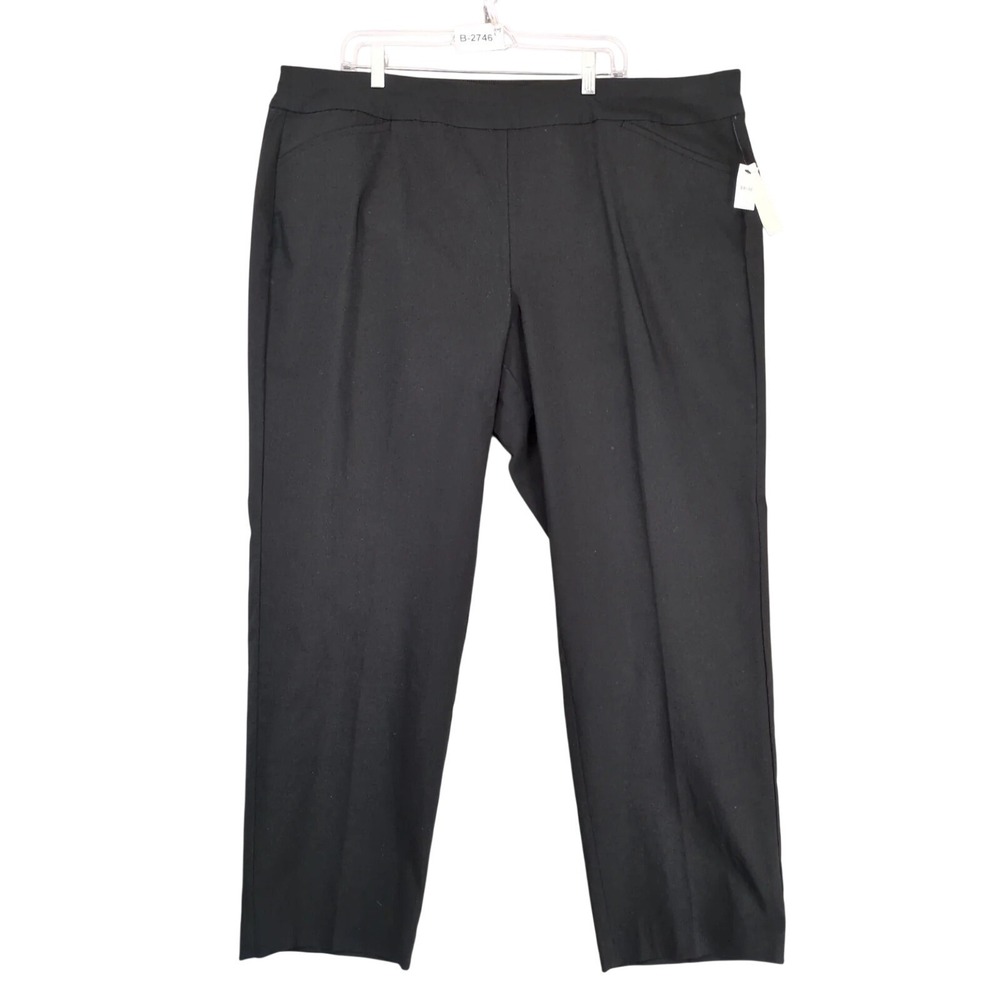 NWT Talbots Black Slimming Tummy Control Pants Womens 24W Plus Size 44x30 Career
